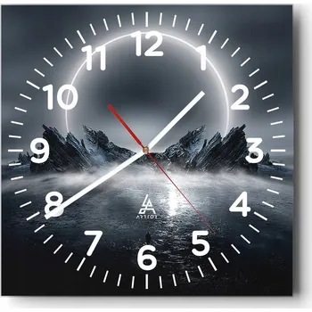 Hodiny Nástěnné hodiny do obýváku 40x40 Futuristické Tiché Hodiny na skle Bez hlučnosti