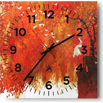 Hodiny Kuchyňské nástěnné hodiny 30x30 Abstrakce Skleněné hodiny do obýváku Moderní Tiché