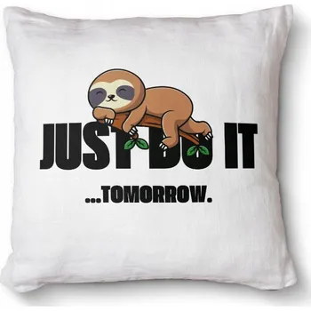 Obraz Ozdobný dekorativní polštář pro lenochy 40x40 - Just do it tomorrow
