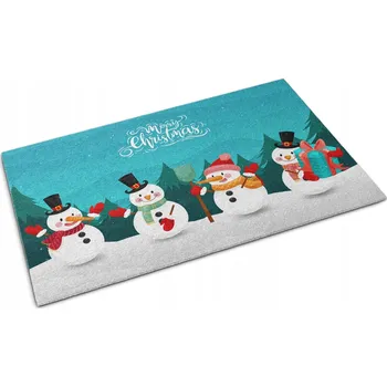 Rohožka Odolná venkovní protiskluzová rohožka Sněhuláci vánoční 90x60