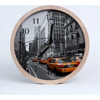 Hodiny Čitelné nástěnné hodiny Tiché Taxi New York Město