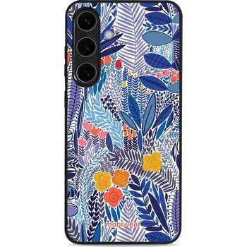 Pouzdro na mobilní telefon Lesklý kryt Mobiwear Glossy - Samsung Galaxy S25 Plus - G037G - Modrá květena (Prémiové lesklé pouzdro, obal, kryt Mobiwear Glossy na mobil Samsung Galaxy S25 Plus - G037G - Modrá květena, materiál Plast + TPU silikon - krytí po všech stranách,)