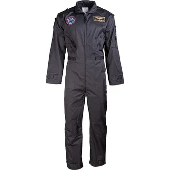 Ochranné vybavení na lov a střelbu Kombinéza na zip US typ pilotní s nášivkami ČERNÁ velikost: 54