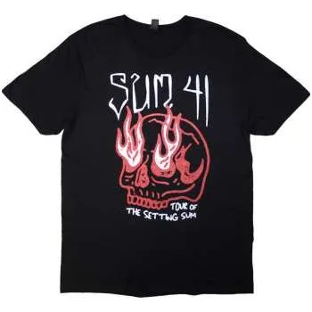 Pánské oblečení Merch Sum 41: Sum 41 Unisex T-shirt: Tour '24 Skull (black) (back Print & Ex-tour) (medium) M