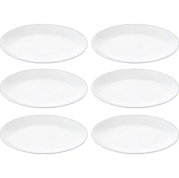 Talíř Mělký jídelní talíř kulatý 23 cm Wilmax BÍLÝ PORCELÁN 6 kusů