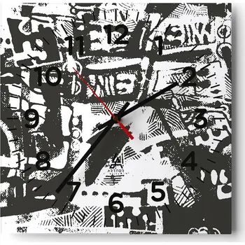 Hodiny Kuchyňské nástěnné hodiny 30x30 Abstrakce Skleněné hodiny do obýváku Moderní Tiché