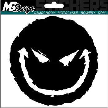 Samolepicí dekorace na vozidlo SAMOLEPKA na auto ÚSMĚV ĎÁBELSKÝ ÚSMĚV SMAJLÍK 15x15