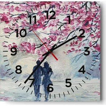 Hodiny Kuchyňské nástěnné hodiny 30x30 Paříž Skleněné hodiny do obýváku Moderní Tiché