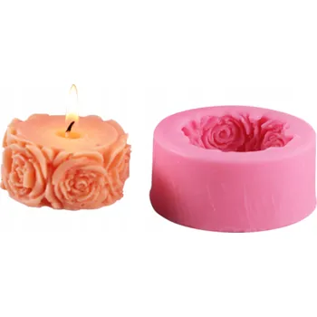 Výroba svíčky Silikonová forma na svíčky z vosku MINI PILLAR RŮŽE (Sloup Růže)