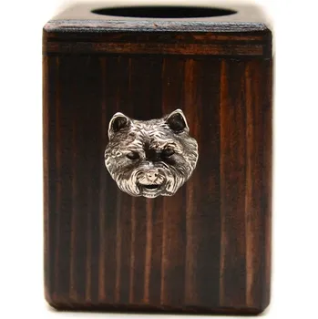 Svícen West Highland White Terrier dřevěný svícen se psem, na čajovou svíčku