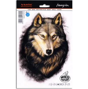 Samolepicí dekorace na vozidlo SAMOLEPKA NA AUTO GRAFIKA KAROSERIE VLK DIVOKÝ UV