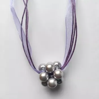 Souprava šperků Světle fialová perlová kulička s náušnicemi