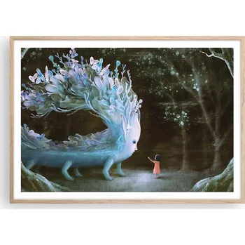 Obraz Plakát na zeď v rámu světlý dub 100x70 abstrakce obraz do obýváku