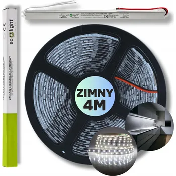 LED páska SADA 4m LED pásek SMD bílá studená s napájecím zdrojem 12V