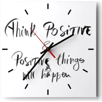 Hodiny Velké nástěnné hodiny 40x40 Typografie Skleněné hodiny Tiché