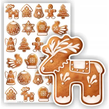 Vánoce Vánoční samolepky dárky K VÁNOCŮM perníčky OZDOBNÉ vánoční