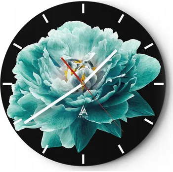 Hodiny Velké nástěnné hodiny 40x40 Květina Skleněné hodiny Kulatý Tiché