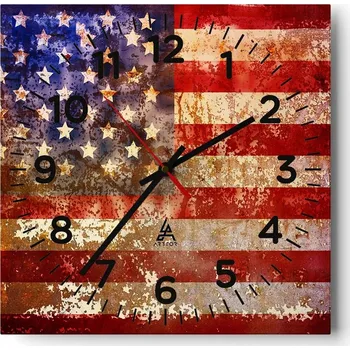 Hodiny Nástěnné hodiny do obýváku 40x40 Amerika Tiché Skleněné hodiny Bez Hlučnosti