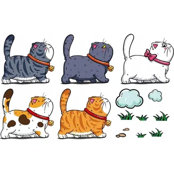 Samolepicí dekorace na vozidlo SAMOLEPKA na auto PROCHÁZKA KOČKY CATS Kitties 23x37,5 TISK