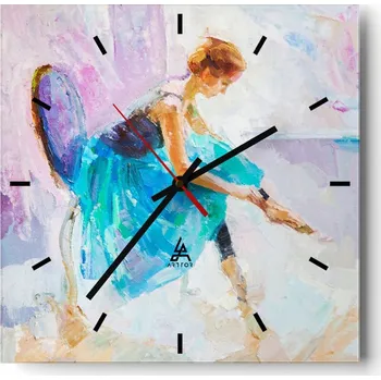 Hodiny Nástěnné hodiny do kuchyně 30x30 Baletka Stylové hodiny na skle Loft Tiché