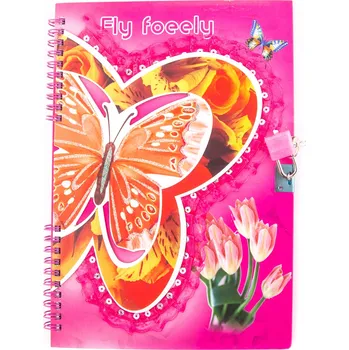 VELKÝ NOTES UZAMYKATELNÝ DENÍK MOTÝL