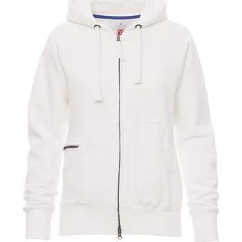 Dámská mikina Payperwear Dámská propínací mikina Dallas s kapucí a bílou stahovací šňůrkou Barva: Bílá, Velikost: S