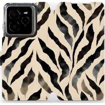 Pouzdro na mobilní telefon Flipové pouzdro Mobiwear - Realme GT 7 Pro - VA53S Zebří (Knížkové flip pouzdro, obal, kryt na mobil Realme GT 7 Pro - VA53S Zebří, materiál Umělá kůže + TPU - ochrana 360°, stojánek, silikonová vanička, magnetické zavírání)
