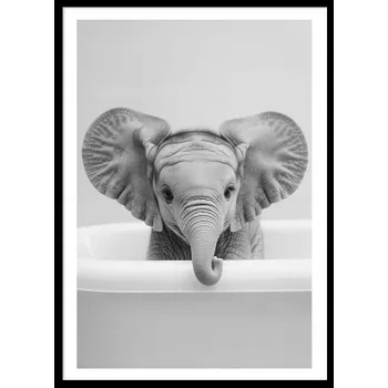 Obraz OBRAZ PLAKÁT V RÁMU do Koupelny WC Toalety vtipný slon vana P2523_A4