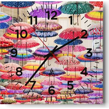 Hodiny Nástěnné hodiny do obýváku 40x40 Město Bez Hlučné Skleněné hodiny Tiché