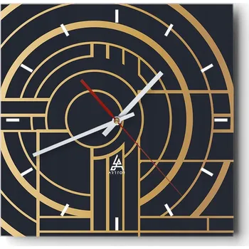 Hodiny Velké nástěnné hodiny 40x40 Abstrakce Skleněné tiché hodiny