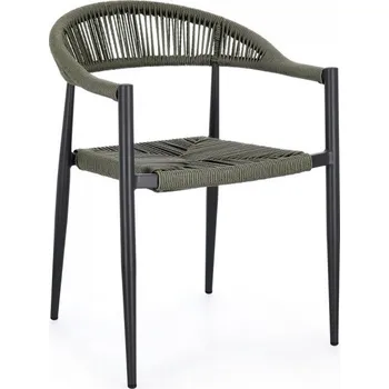 BIZZOTTO Zahradní židle JANDIA černá se zeleným výpletem 0665008