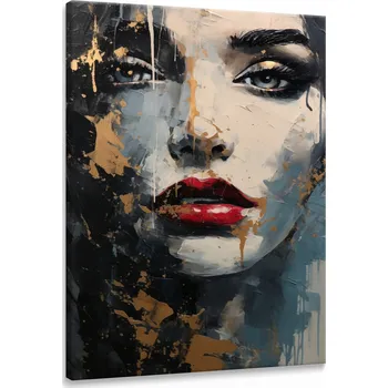 Obraz Smyslný OBRAZ Portrét Ženy Červené Rty Glamour Styl 20x30
