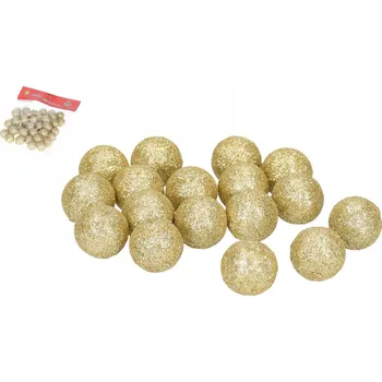 Vánoční dekorace POLYSTYRENOVÉ KULIČKY S SE TŘPYTKAMI 2,5 CM 50 KS ZLATÉ