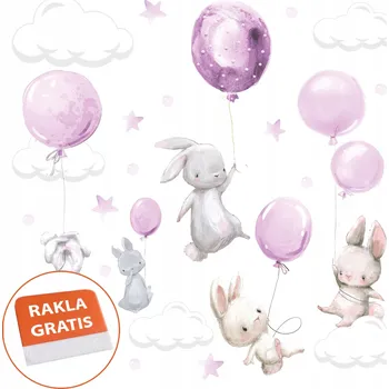 Fototapeta Naklejka na ścianę dla dzieci króliczki balónky