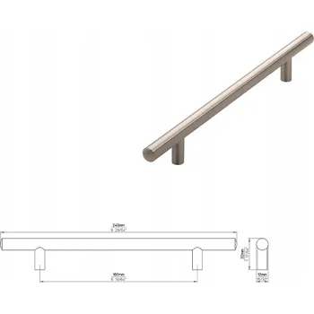 Nábytkové kování Nábytková úchytka SIRO 885-240ZN21 vzhled nerezové oceli