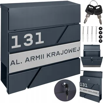 Poštovní schránka Poštovní schránka euroschránka, s vhozem, se schránkou na noviny M-TEC šedá