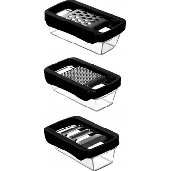 Struhadlo KUCHYŇSKÉ STRUHADLO S NÁDOBOU NA ZELENINY 3 RŮZNÉ VELIKOSTI OTVORŮ SADA 3 STRUHADEL