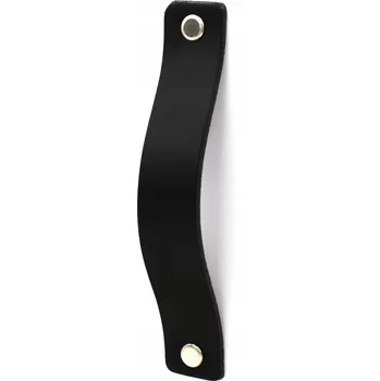 Nábytkové kování Kožená úchytka na nábytek 128 mm ČERNÁ loft pax jednoduchá klasická PREMIUM