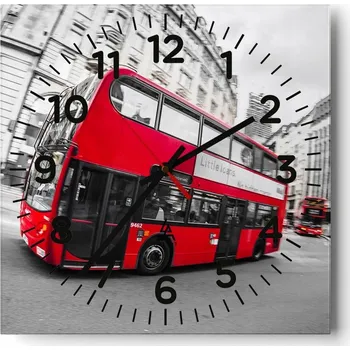 Hodiny Nástěnné hodiny do obýváku 40x40 Město Bez Hlučné Skleněné hodiny Tiché