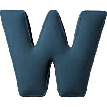 Polštář Polštář s velurovým písmenem W, 40 cm, VELKÁ světle modrá