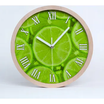 Hodiny Dřevěné nástěnné hodiny kulatý limetkové fi 25 cm