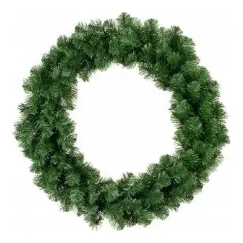Vánoční dekorace Vánoční věnec z jehličí zelený kulatý 65 cm