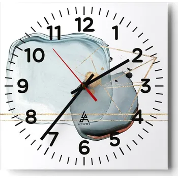 Hodiny Kuchyňské nástěnné hodiny 30x30 Kapka Vody Skleněné hodiny do obýváku Tiché