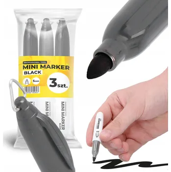 3x PERMANENTNÍ POPISOVAČ Stavební ČERNÝ Voděodolný na Plast, Betonu, Cihly 0C