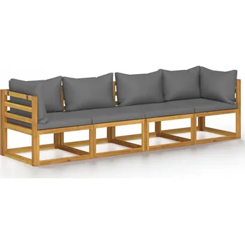 VidaXL Zahradní pohovka pro 4 osoby s polštáři, masivní akáciové dřevo