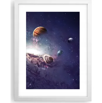 Obraz Obraz plakát v bílém rámu do obýváku 30x40 kosmos foto plakáty na zeď