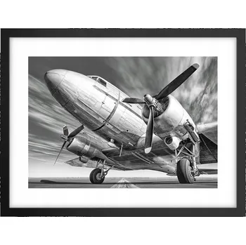 Obraz Obraz plakát v černém rámu do obýváku 40x30 letadlo foto plakáty na zeď
