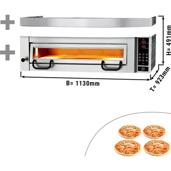 Pec na pizzu G.Gastro Pec na pizzu Power s digestoří - 4x Ø 34 cm
