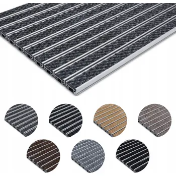 Rohožka POLENTEX HLINÍKOVÁ SYSTÉMOVÁ ČISTICÍ ZÓNA TEXTILNÍ ROHOŽ RYPS 100x80 CS22