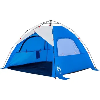 Stan OMAXI Plážový stan 3 osoby azurově modrý rychloupínací nepromokavý 458224